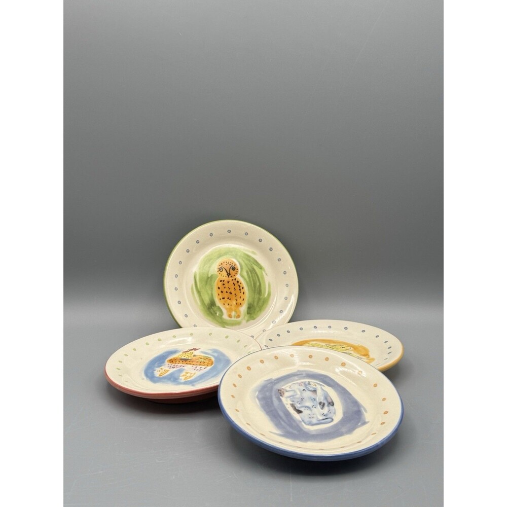 Vintage Pfaltzgraff Pistoulet Secrets Of Jane Kolpen Set Of 4 Coasters w/ Feet